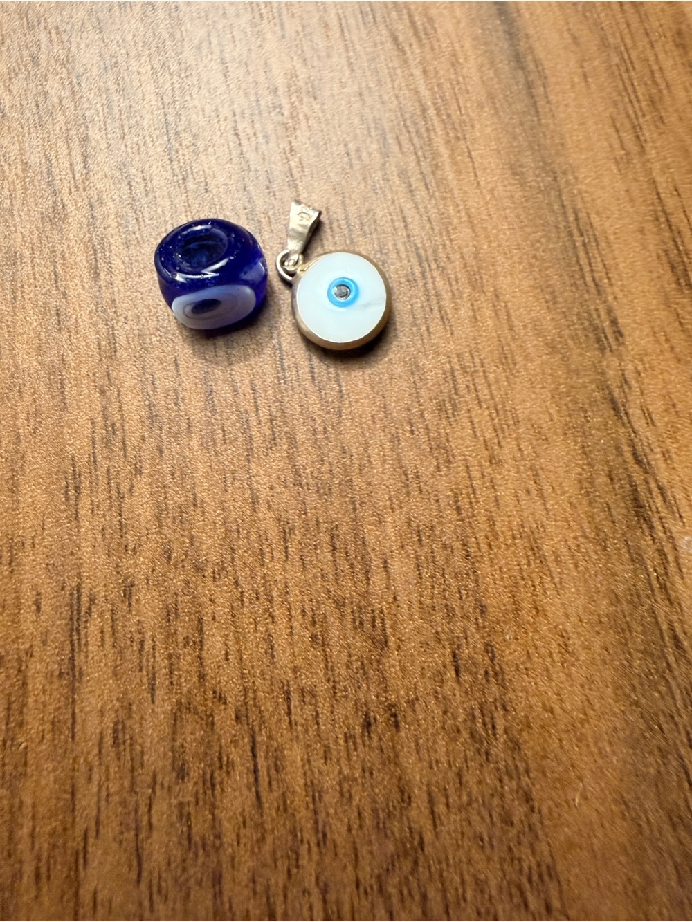 Blue and White Evil Eye Charm Pendant